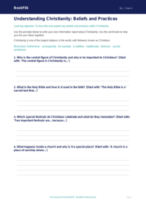 Free Christianity Writing Frame | Year 4 Core | BookFlik
