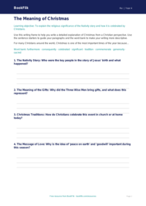 Free Christmas Writing Frame | Year 4 Core | BookFlik