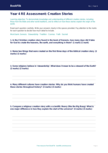 Free Creation Stories Assessment | Year 4 Core | BookFlik