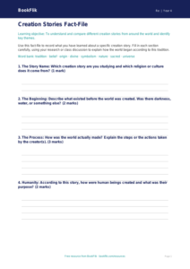 Free Creation Stories Template | Year 4 Core | BookFlik