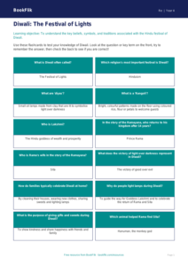 Free Diwali Flashcards | Year 4 Core | BookFlik