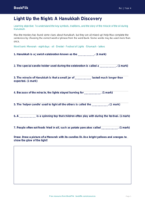 Free Hanukkah Activity Sheet | Year 4 Core | BookFlik