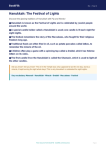 Free Hanukkah Poster | Year 4 Core | BookFlik