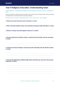 Free Islam Assessment | Year 4 Core | BookFlik