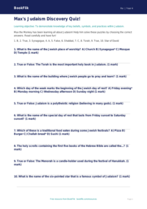 Free Judaism Quiz | Year 4 Core | BookFlik