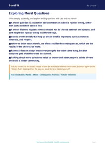 Free Moral Questions Poster | Year 4 Core | BookFlik