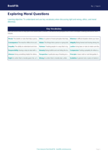 Free Moral Questions Word Mat | Year 4 Core | BookFlik