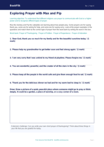 Free Prayer Activity Sheet | Year 4 Core | BookFlik