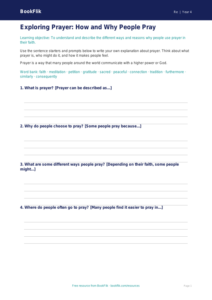 Free Prayer Writing Frame | Year 4 Core | BookFlik