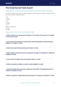 Free Sacred Texts Quiz | Year 4 Core | BookFlik