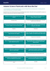 Free Autumn Science Flashcards | Year 4 Core | BookFlik