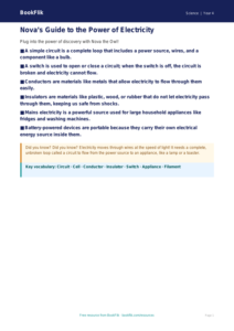 Free Electricity Poster | Year 4 Science Worksheet | BookFlik