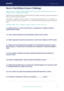 Free Electricity Quiz | Year 4 Science Worksheet | BookFlik