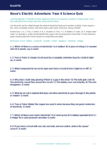 Free Electricity Quiz | Year 4 Greater Depth | BookFlik