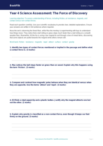 Free Forces Assessment | Year 4 Greater Depth | BookFlik