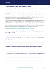 Free Habitats Comprehension | Year 4 Core | BookFlik