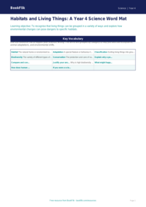 Free Habitats Word Mat | Year 4 Greater Depth | BookFlik