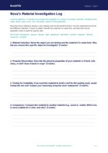 Free Properties Of Materials Worksheet | Year 4 Science | BookFlik