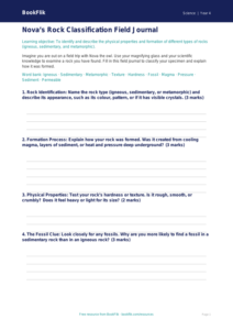 Free Rocks Worksheet | Year 4 Science Curriculum | BookFlik