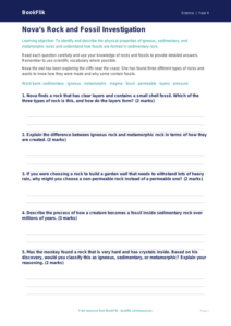 Free Rocks Worksheet | Year 4 Science | BookFlik