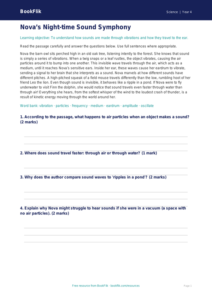 Free Sound Comprehension | Year 4 Greater Depth | BookFlik