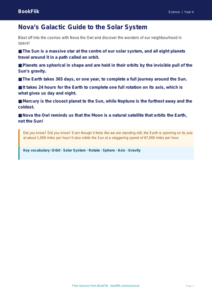 Free Space Poster | Year 4 Science Worksheet | BookFlik