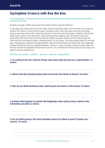 Free Spring Science Comprehension | Year 4 Core | BookFlik