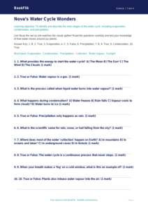 Free Water Cycle Quiz | Year 4 Core | BookFlik