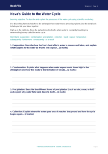 Free Water Cycle Writing Frame | Year 4 Core | BookFlik