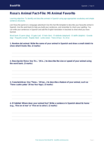 Free Animals Worksheet | Year 4 Science Template | BookFlik