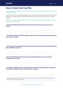 Free Body Parts Template | Year 4 Core | BookFlik