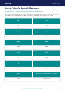 Free Colours Flashcards | Year 4 Core | BookFlik