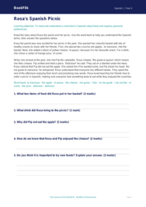Free Food Comprehension Worksheet | Year 4 Core | BookFlik