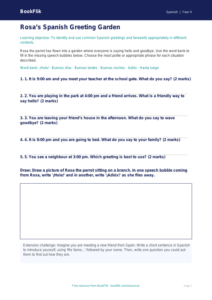 Free Greetings Activity Sheet | Year 4 Core | BookFlik