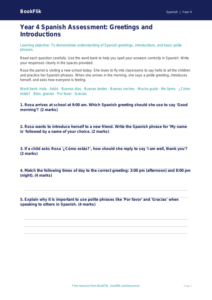 Free Greetings Assessment | Year 4 Core | BookFlik