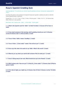 Free Greetings Quiz | Year 4 Core | BookFlik