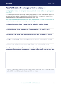 Free Hobbies Activity Sheet | Year 4 Core | BookFlik