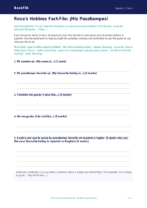 Free Hobbies Template | Year 4 Core | BookFlik