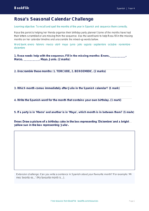Free Months Of The Year Activity Sheet | Year 4 Core | BookFlik