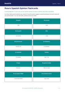 Free Opinion Phrases Flashcards | Year 4 Core | BookFlik