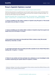 Free Opinion Phrases Template | Year 4 Core | BookFlik