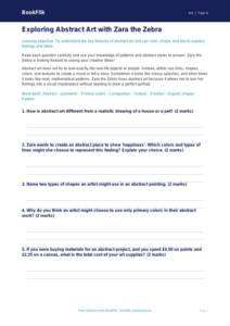 Free Abstract Art Worksheet | Grade 3 | Art | BookFlik