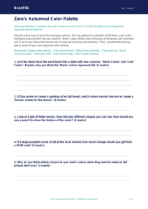 Free Autumn Art Activity Sheet | Grade 3 | Art | BookFlik
