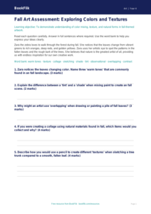 Free Autumn Art Assessment for Grade 3 | BookFlik