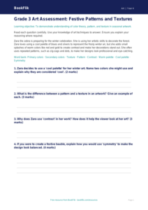 Free Christmas Art Lesson Plan | Grade 3 | US Common Core | BookFlik