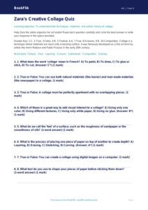 Free Collage Quiz | Grade 3 | Art | BookFlik