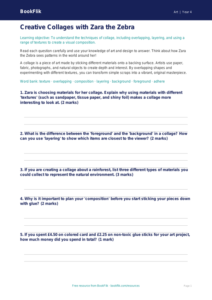 Free Collage Worksheet | Grade 3 | Art | BookFlik