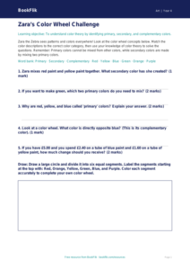Free Colour Theory Activity Sheet | Grade 3 | Art | BookFlik