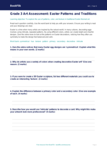 Free Easter Art Assessment | Grade 3 | Art | BookFlik