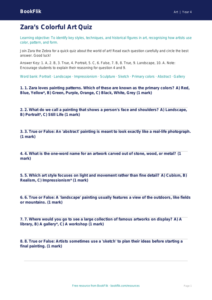 Art famous artists quiz grade 3 core